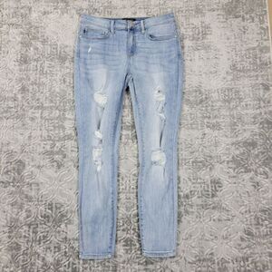 Judy Blue Jeans Women's 30 Skinny Fit Light Wash Denim Stretch 31x28 Distressed
